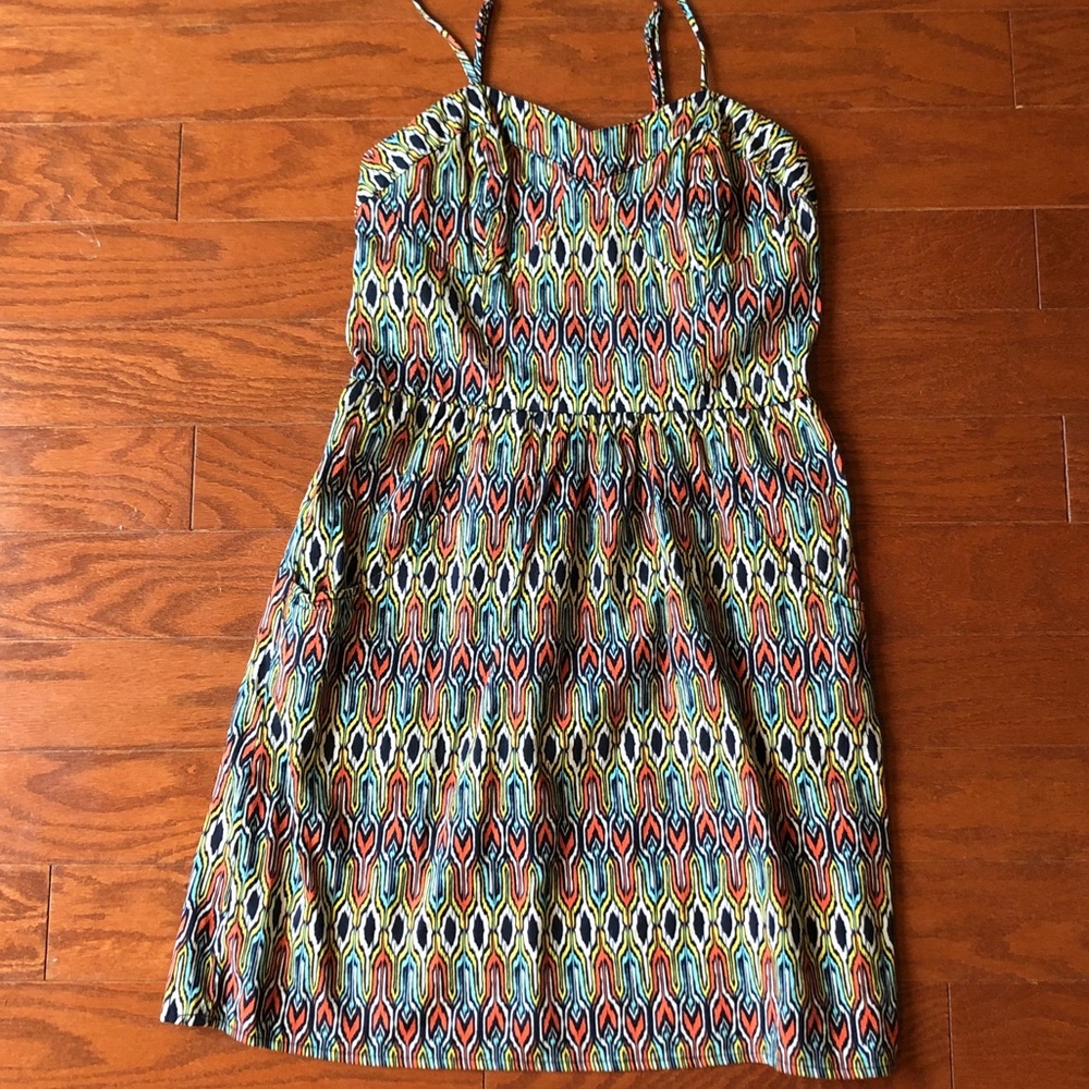 Patterned spaghetti strap dress